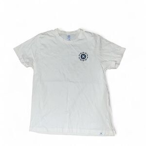Hurley Men's White and Blue Graphic Logo T-shirt SZ XL